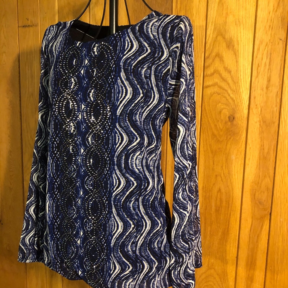 Alfani | Blue Multi Patterned Top